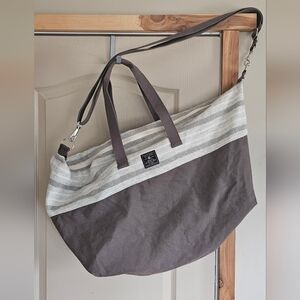 Faribault Woolen Mills Company Large Weekender Bag Gray & White